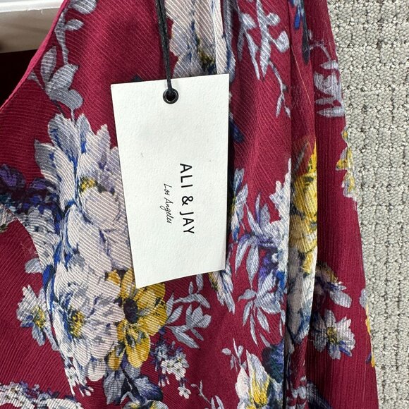 Ali & Jay Maxi Dress Womens Size M Multicolor Bohemian Rhapsody Floral Cut Out - Picture 13 of 13